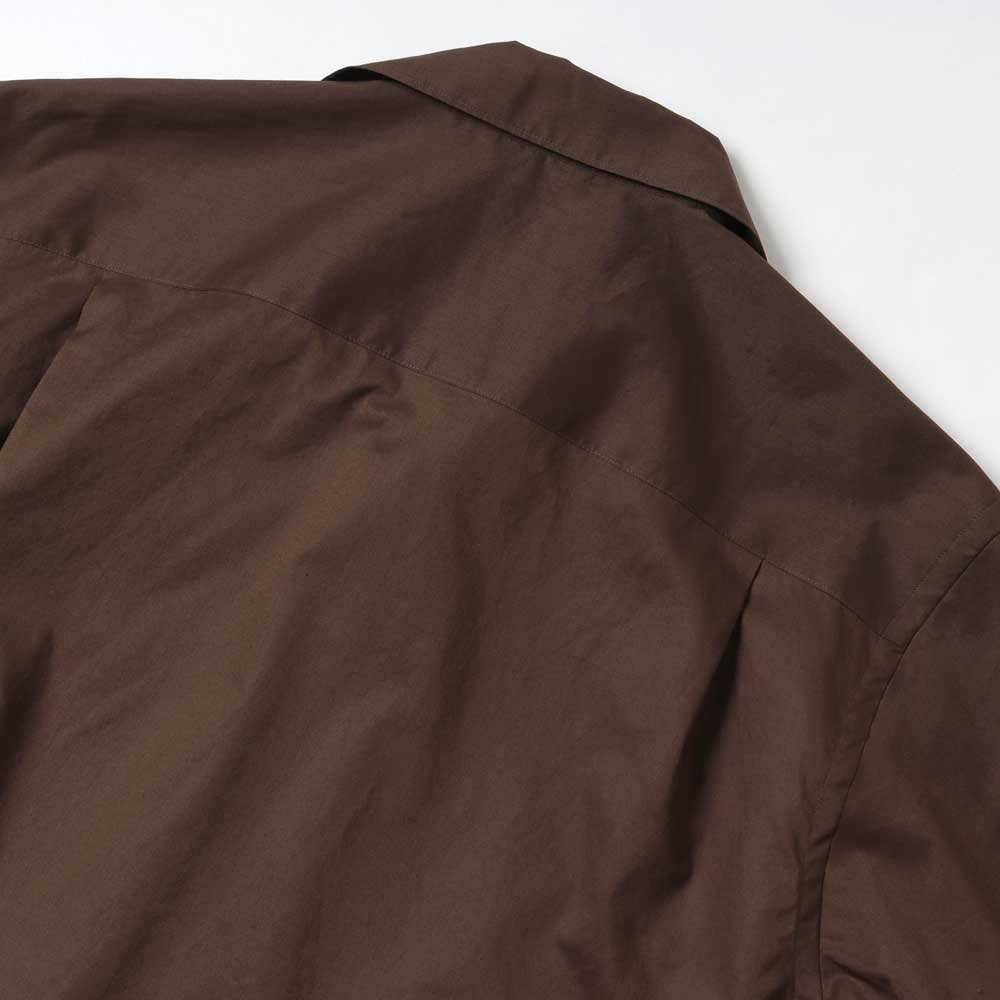WASHED FINX TYPEWRITER OPEN COLLAR HALF SLEEVED SHIRT