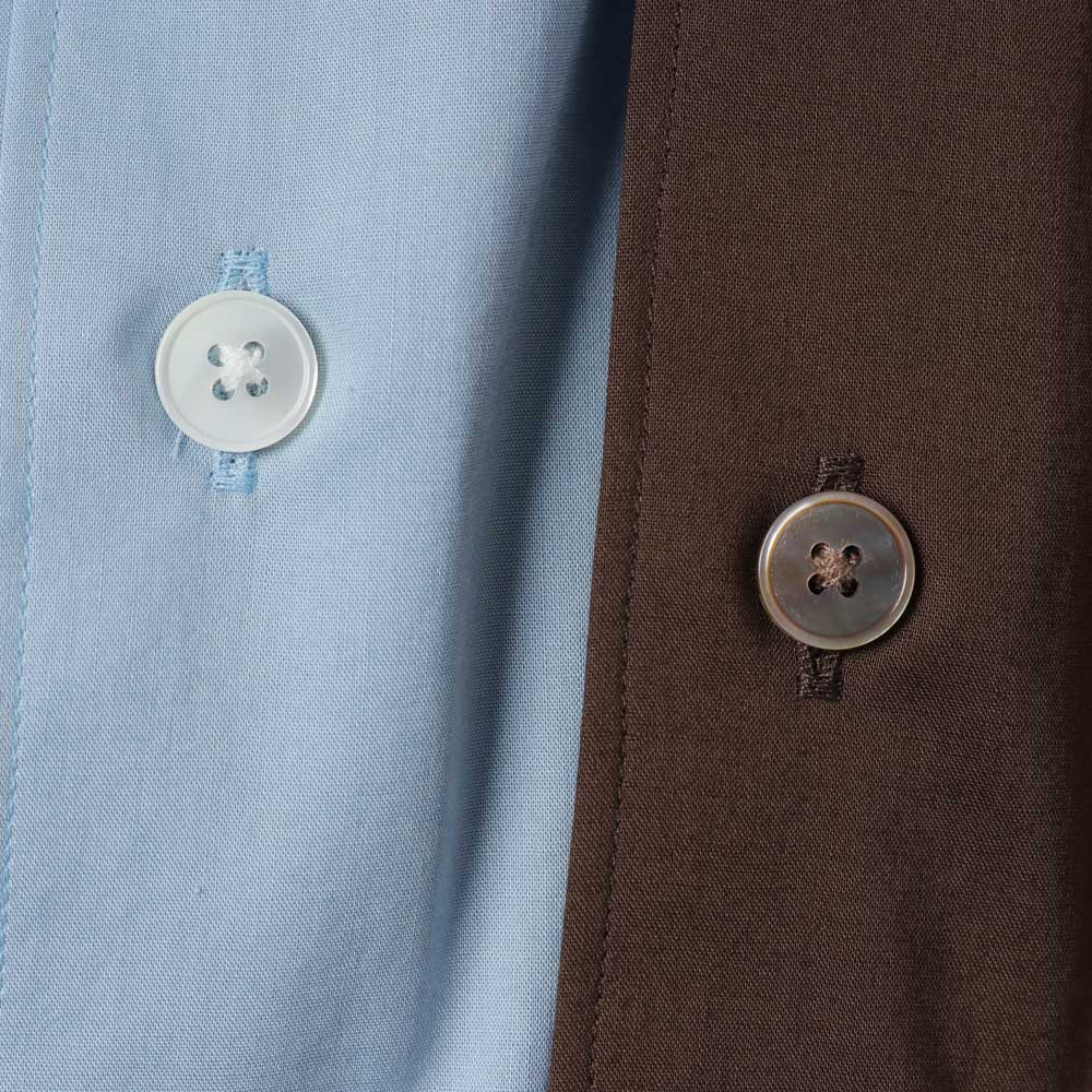 WASHED FINX TYPEWRITER OPEN COLLAR HALF SLEEVED SHIRT