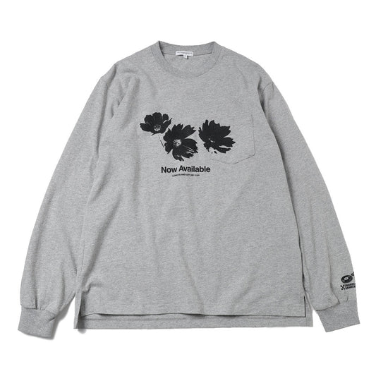 Printed Cross Crew Neck Long Sleeve T-Shirt - Flower 26ssmae