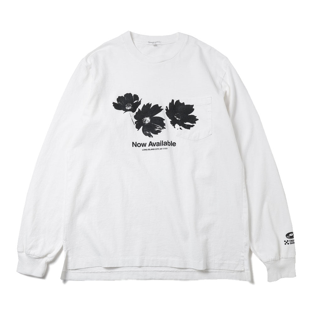 Printed Cross Crew Neck Long Sleeve T-Shirt - Flower 26ssmae