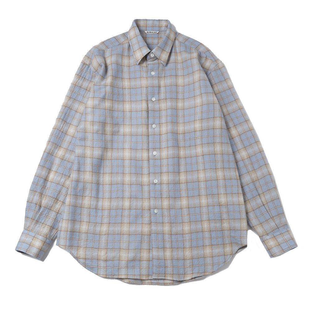 AIRY WOOL CHECK SHIRT