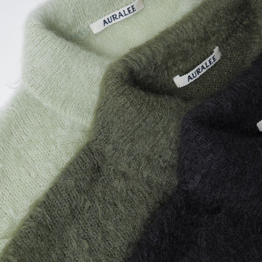 BRUSHED SUPER KID MOHAIR KNIT POLO
