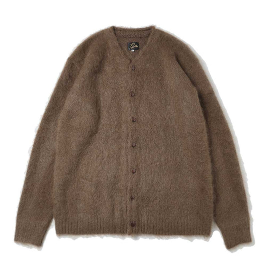Mohair Crew Neck Cardigan - Solid