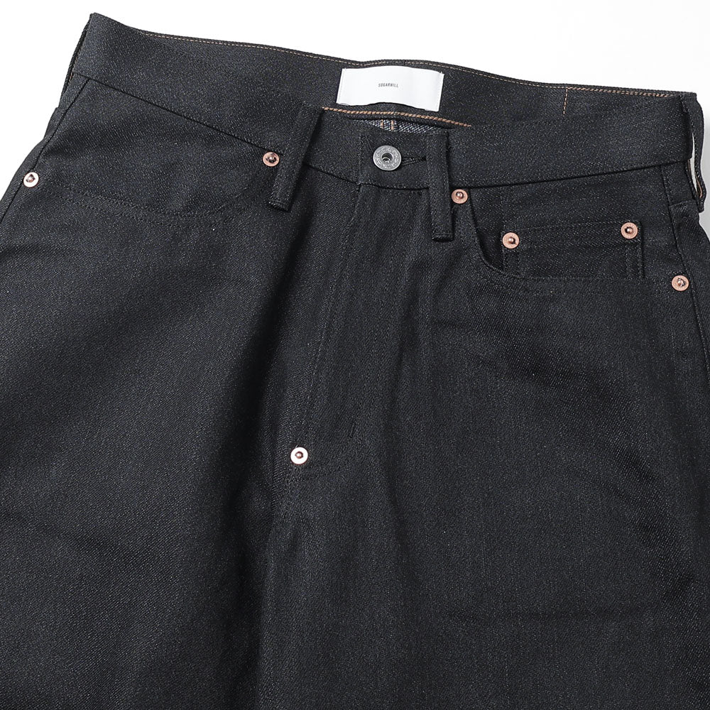 TWISTED HEATHER DENIM PANTS WIDE CUT