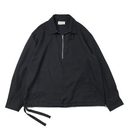 HALF ZIP SERVICE SHIRT JACKET ORGANIC WOOL VIYELLA