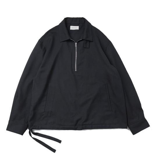 HALF ZIP SERVICE SHIRT JACKET ORGANIC WOOL VIYELLA