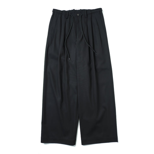 TRIPLE PLEATED EASY TROUSERS ORGANIC COTTON VOILE YARN TWILL