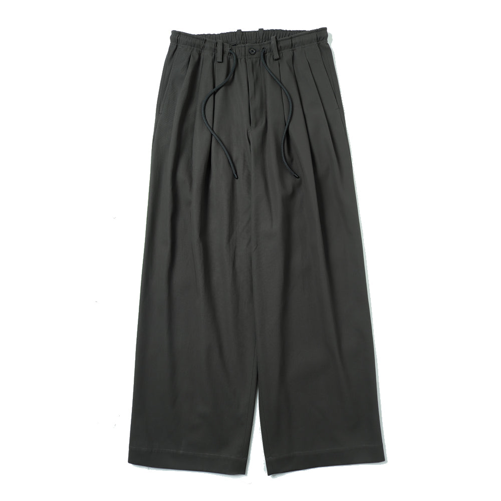 TRIPLE PLEATED EASY TROUSERS ORGANIC VOILE YARN TWILL
