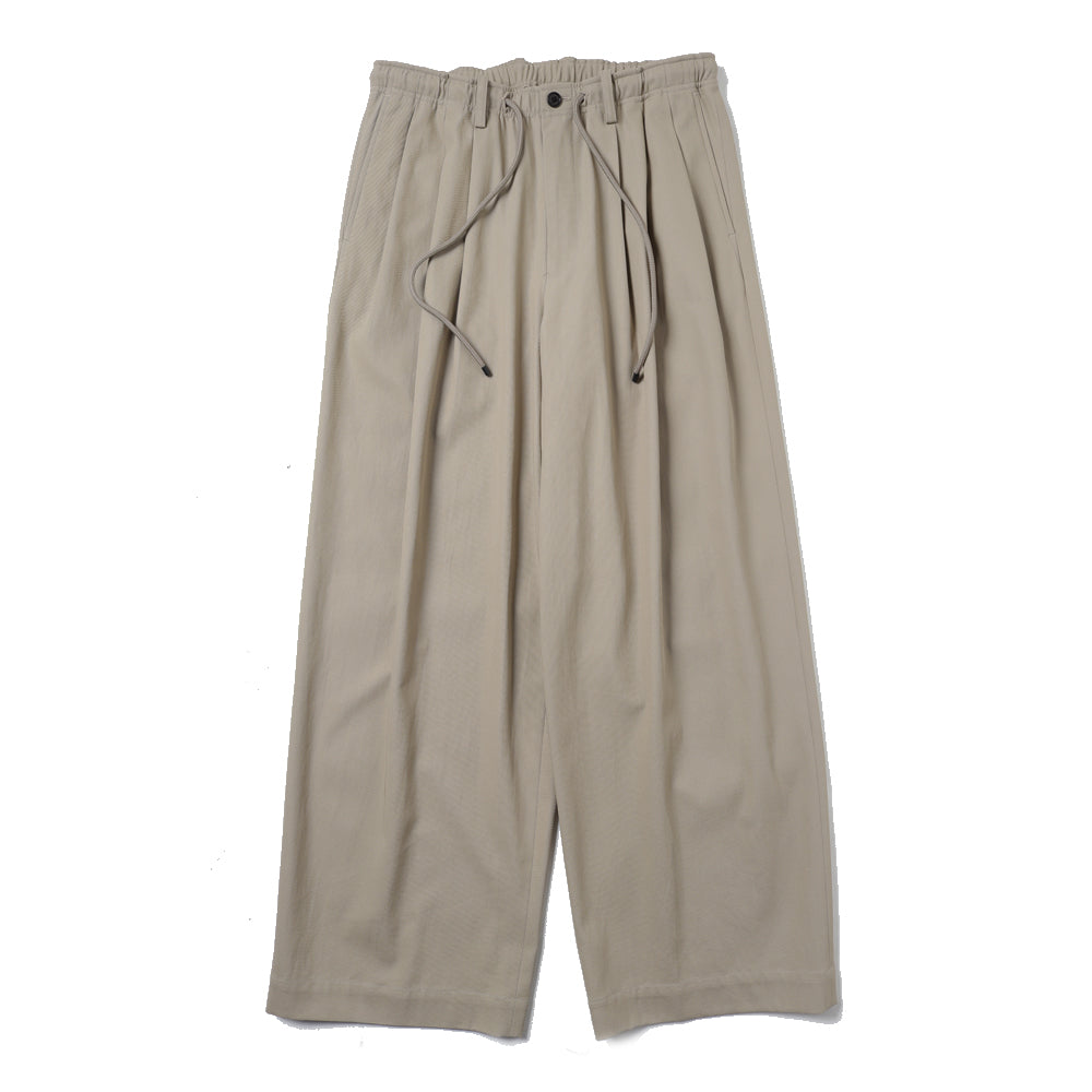 TRIPLE PLEATED EASY TROUSERS ORGANIC VOILE YARN TWILL