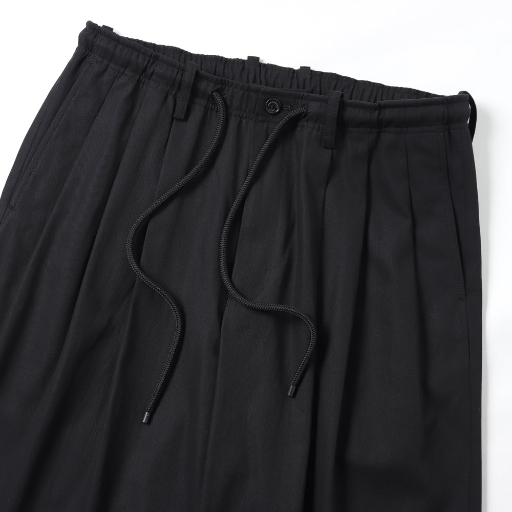 TRIPLE PLEATED EASY TROUSERS ORGANIC VOILE YARN TWILL