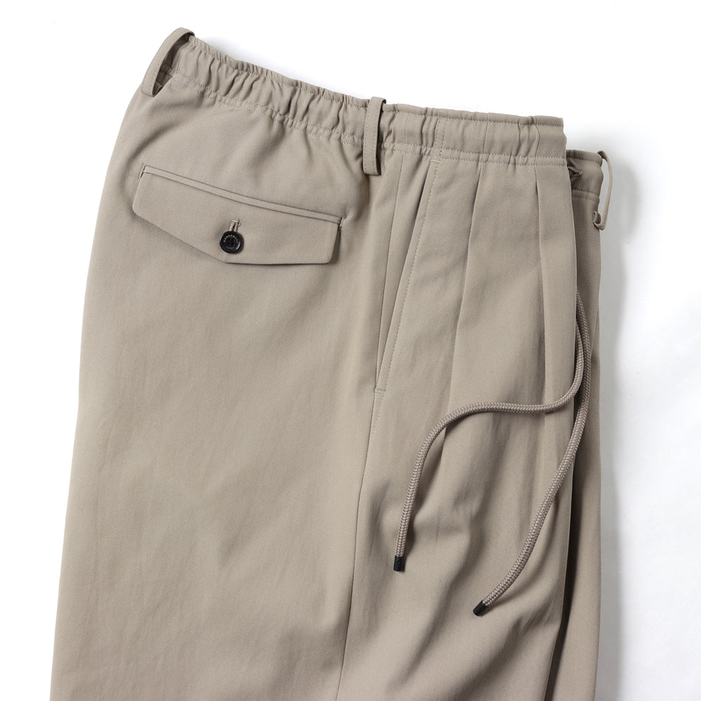 TRIPLE PLEATED EASY TROUSERS ORGANIC VOILE YARN TWILL