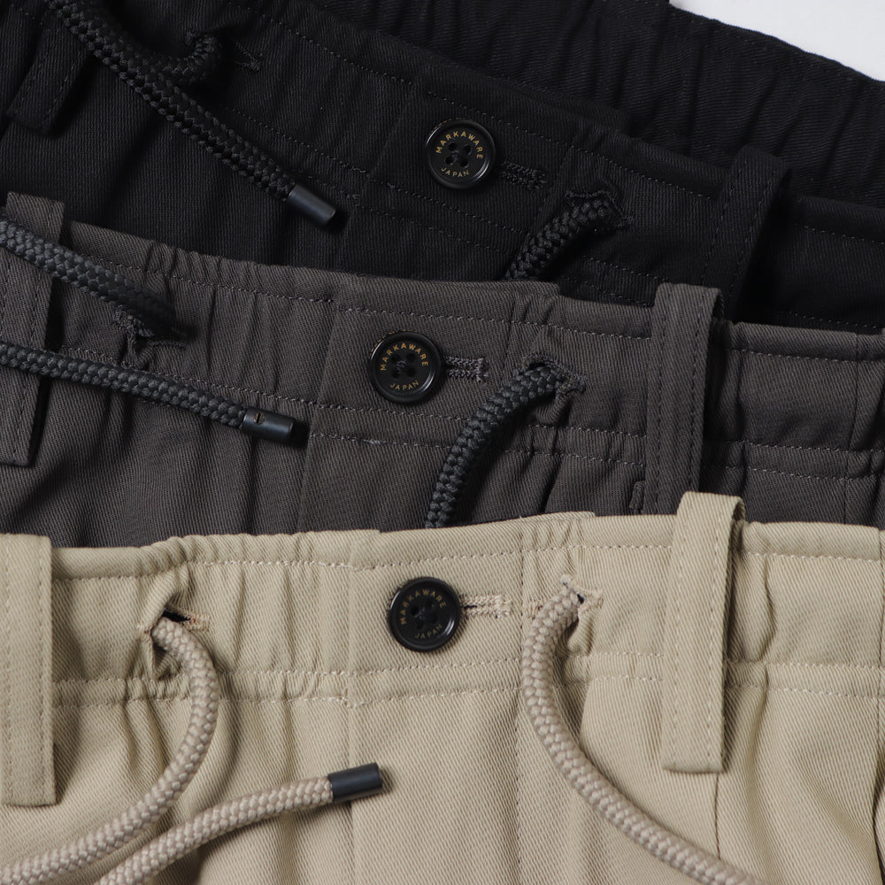 TRIPLE PLEATED EASY TROUSERS ORGANIC VOILE YARN TWILL
