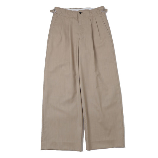 TWO TUCK MILITARY TROUSERS WOOL TROPICAL MELANGE