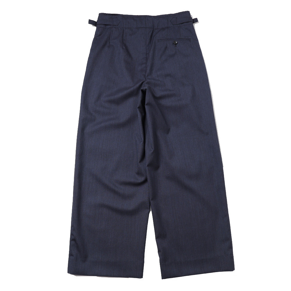 TWO TUCK MILITARY TROUSERS WOOL TROPICAL MELANGE