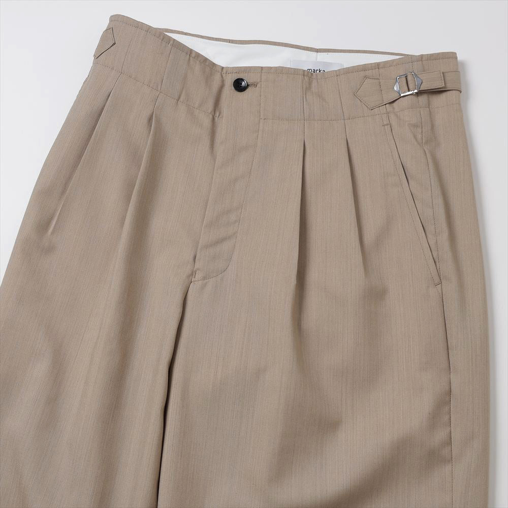 TWO TUCK MILITARY TROUSERS WOOL TROPICAL MELANGE