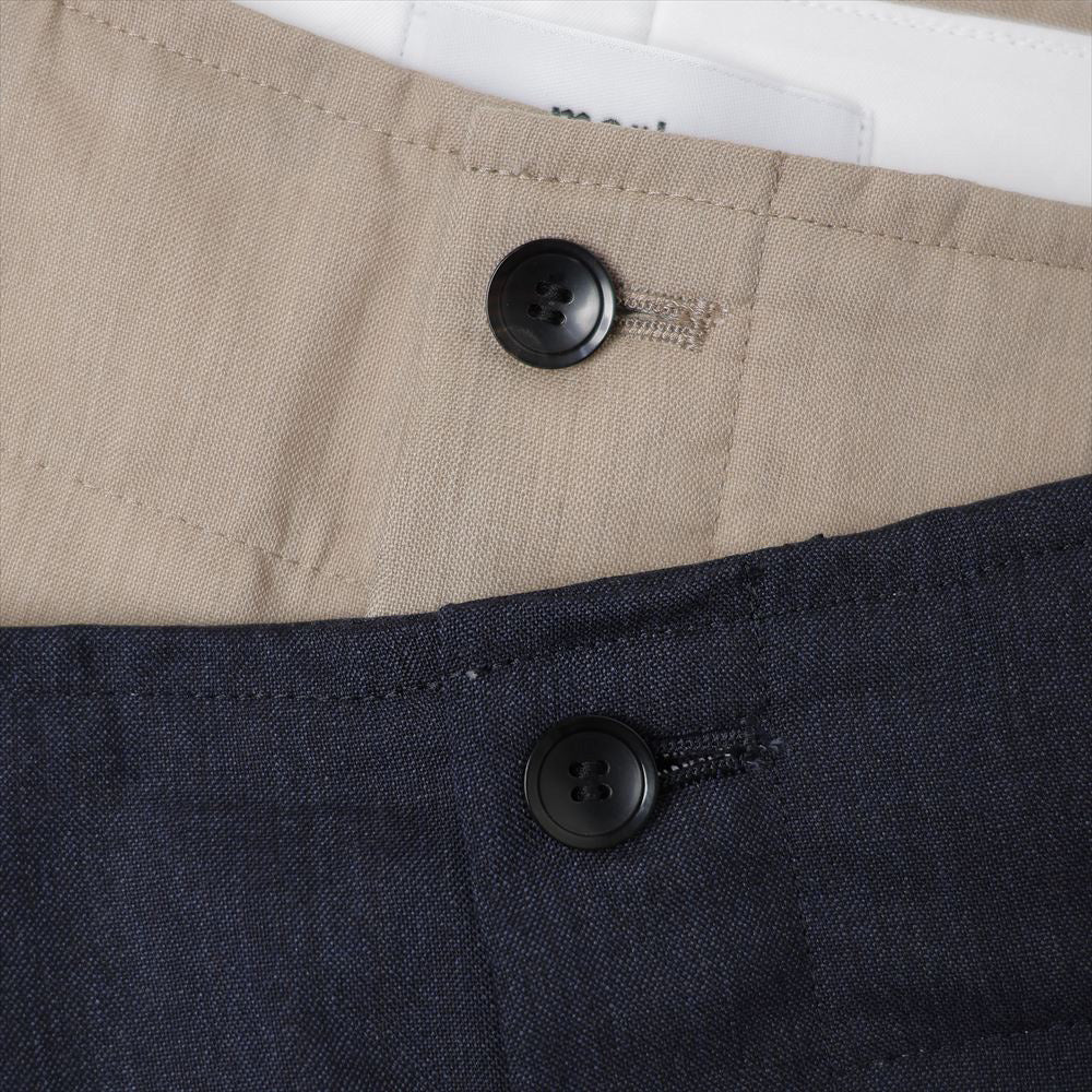 TWO TUCK MILITARY TROUSERS WOOL TROPICAL MELANGE