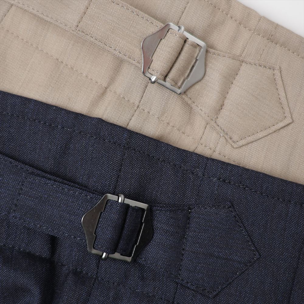 TWO TUCK MILITARY TROUSERS WOOL TROPICAL MELANGE
