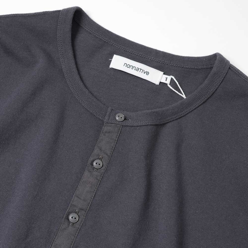 DWELLER L/S HENRY NECK TEE COTTON JERSEY