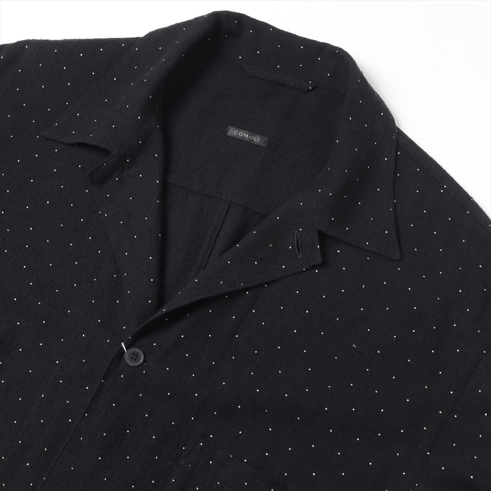 Silk noil dot shirt jacket