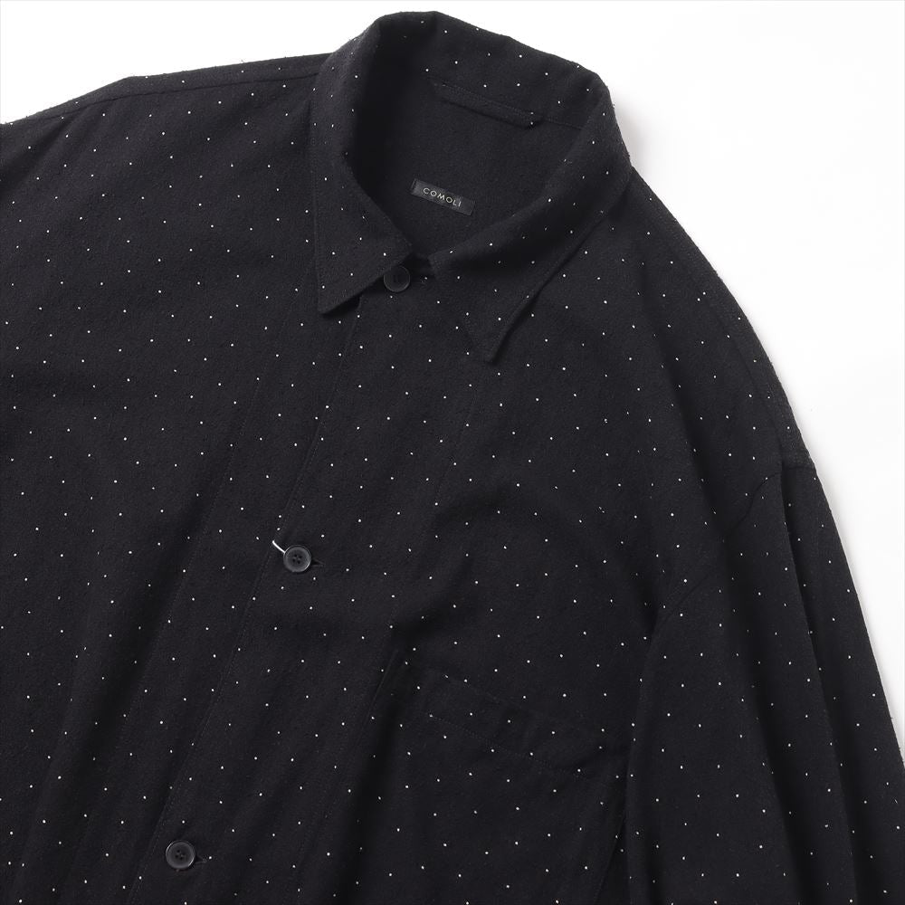 Silk noil dot shirt jacket