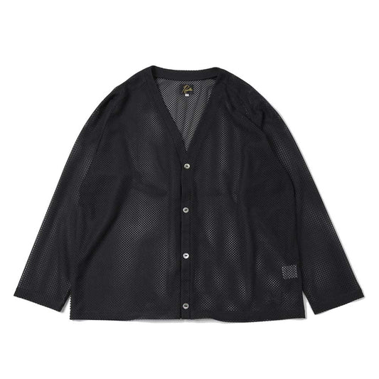 V-Neck Cardigan - Geometric Raschel Lace