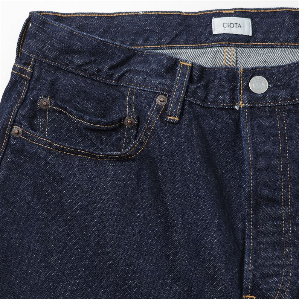 CIOTA) Straight 5 Pocket Pants (Real Indigo) (PTLM-21STB-NIW