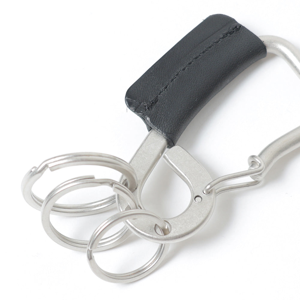CARABINER KEY RING with HORSE LEATHER