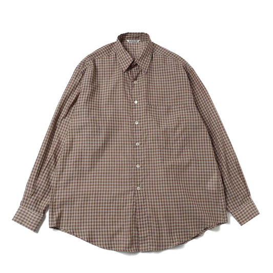 AIRY LIGHT COTTON CHECK BIG SHIRT