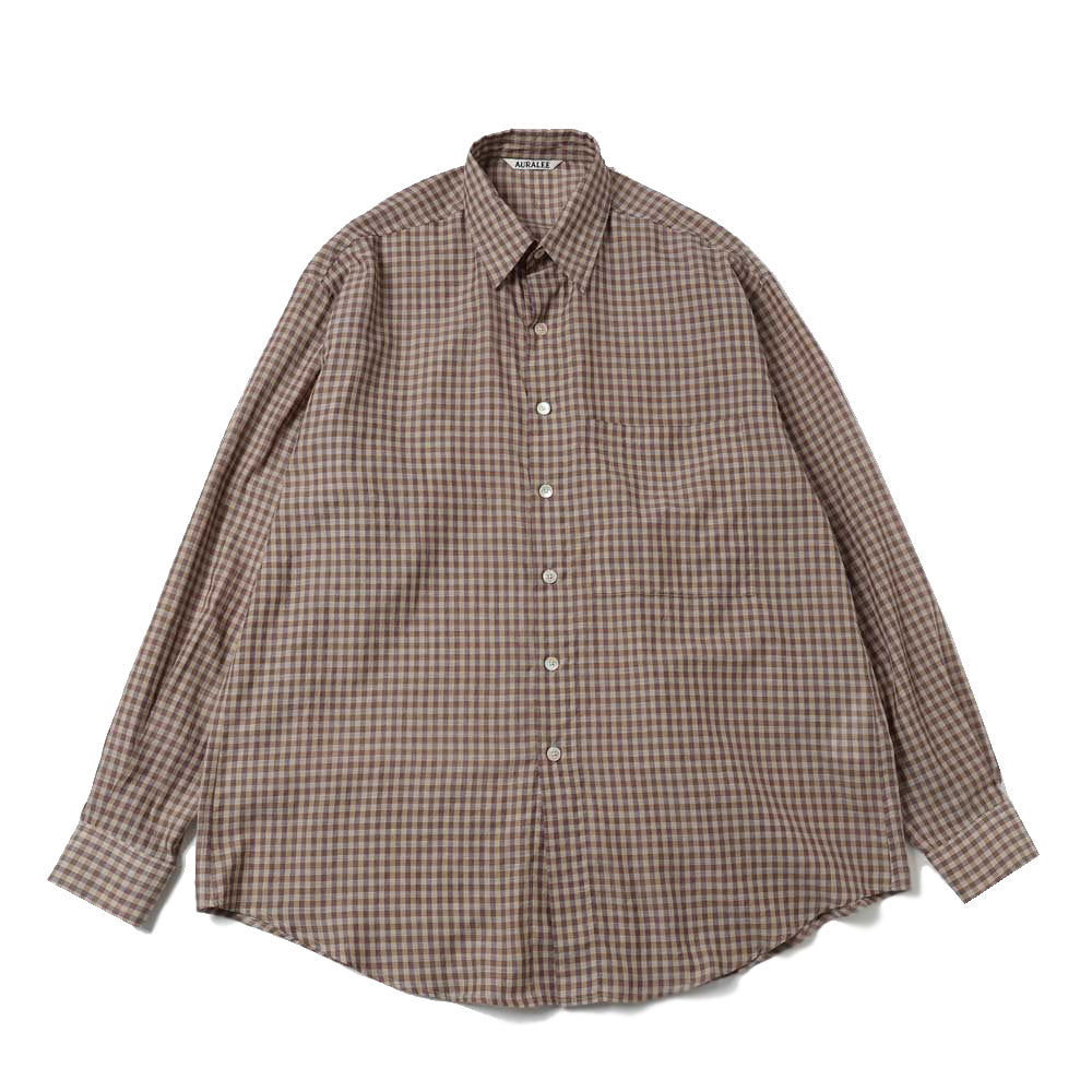 AURALEE) AIRY LIGHT COTTON CHECK BIG SHIRT (A26SS01GC) | AURALEE