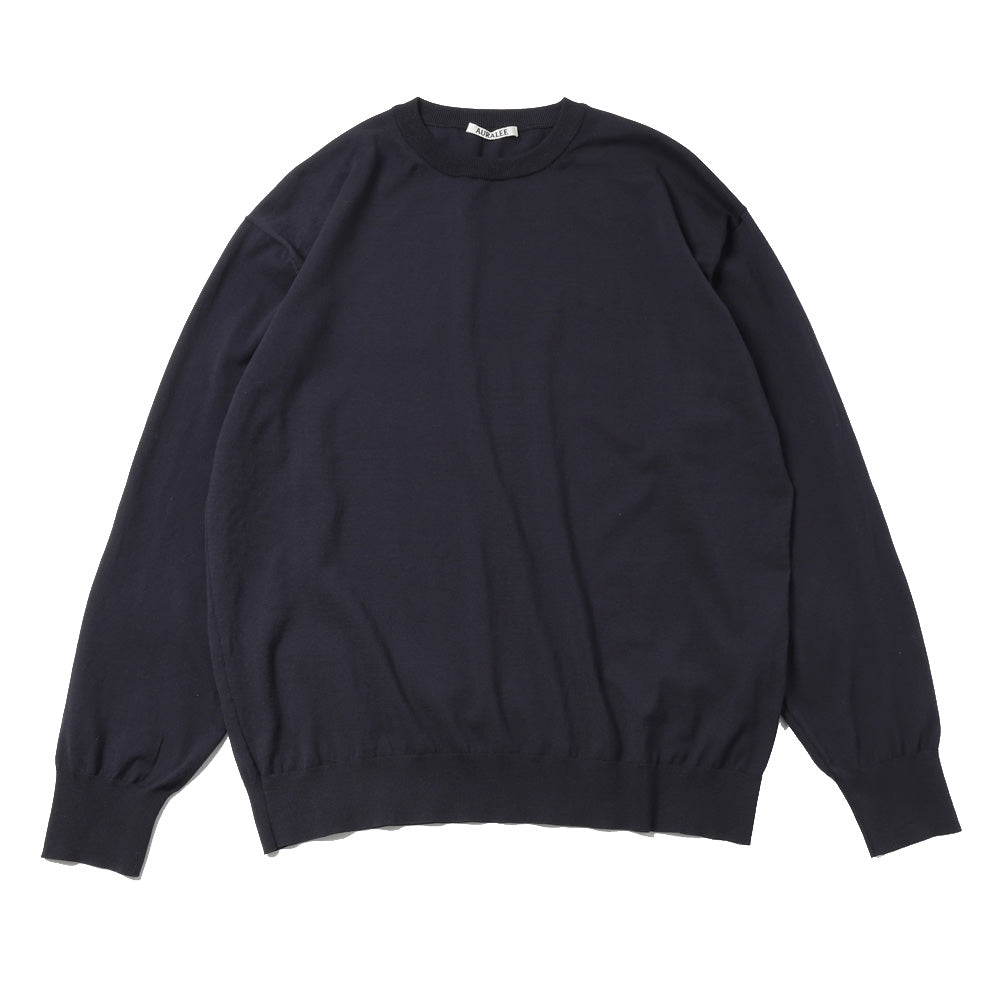 トップス 02AURALEE SUPER HIGH GAUGE COTTON トップス 02AURALEE SUPER HIGH GAUGE COTTON AURALEE Navy Super High