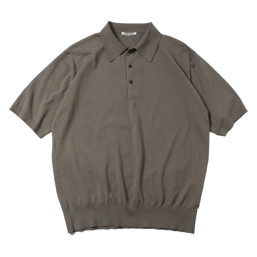 AURALEE ＧＩＺＡ　ＨＩＧＨ　ＧＡＵＧＥ　ＲＩＢ　ＫＮＩＴ　ＰＯＬＯ GIZA HIGH GAUGE KNIT POLO - AURALEE Official Website