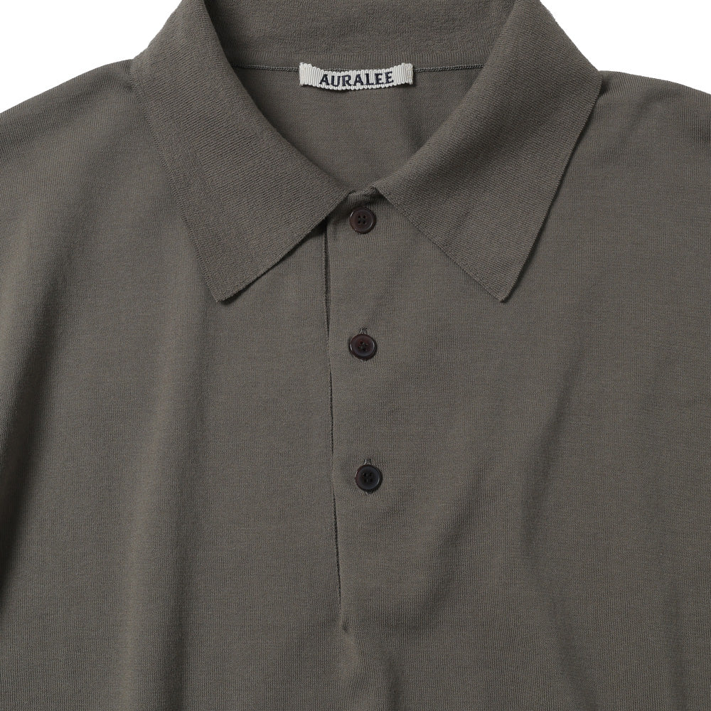 AURALEE) GIZA HIGH GAUGE KNIT POLO (A26SP03KA) | AURALEE / Shirt