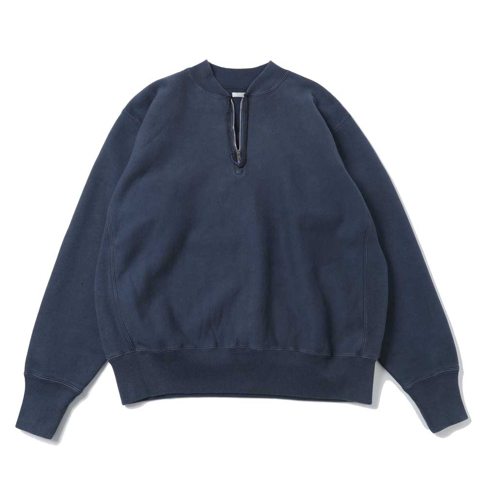 Vintage Half Zip Rib Collar Sweatshirt