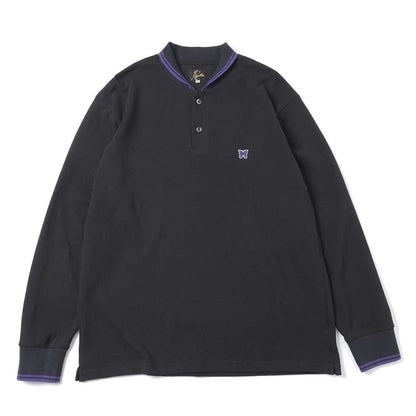 Shawl Collar L/S Polo - Cotton Pique