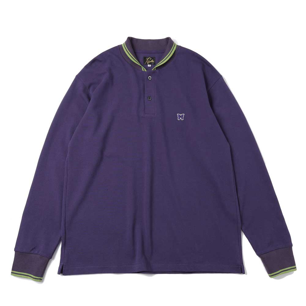Shawl Collar L/S Polo - Cotton Pique