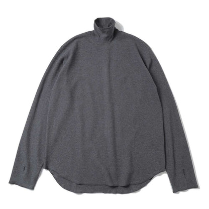 HIGH NECK LONG SLEEVE TEE - 26/1 BD Micro Waffle -