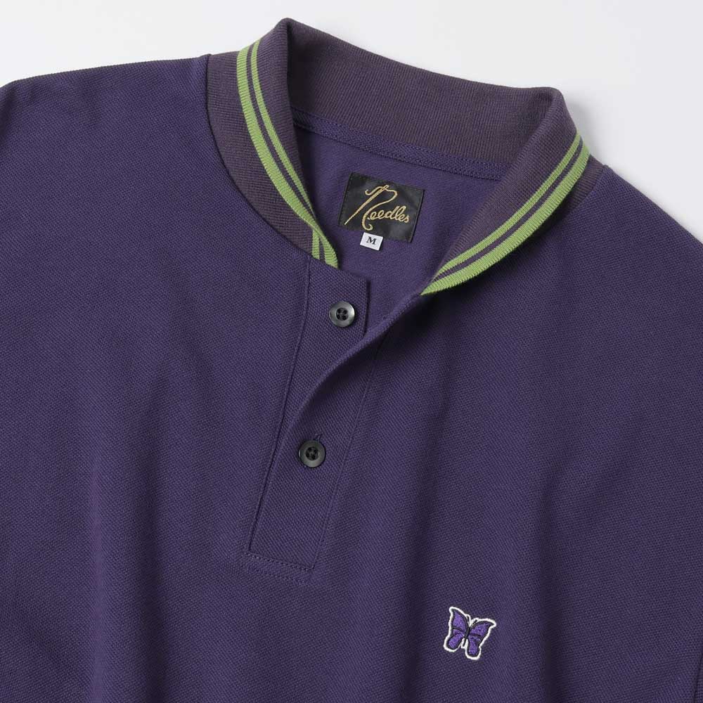 Shawl Collar L/S Polo - Cotton Pique