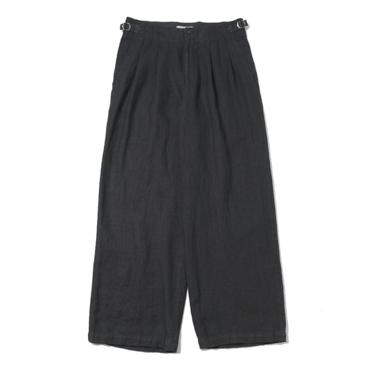 TWO TUCK MILITARY TROUSERS LINEN CANVAS