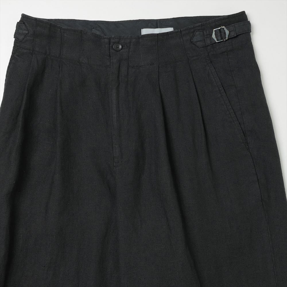 TWO TUCK MILITARY TROUSERS LINEN CANVAS