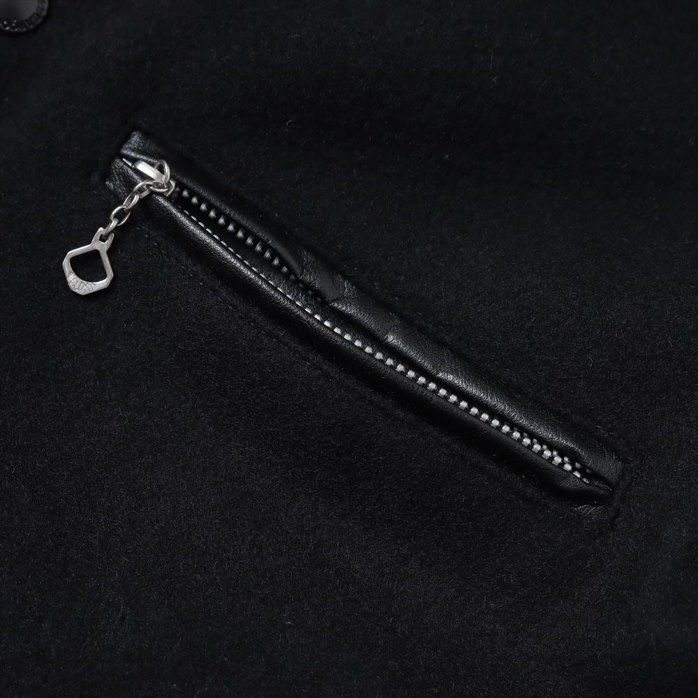 Wool nylon melton x nylon oxford x fake leather J022