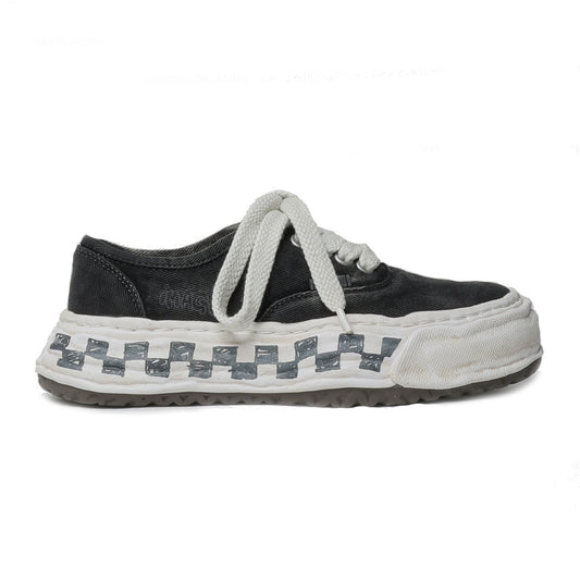 (BAKER26) Graffiti Sole Canvas Low-top Sneaker BLACK