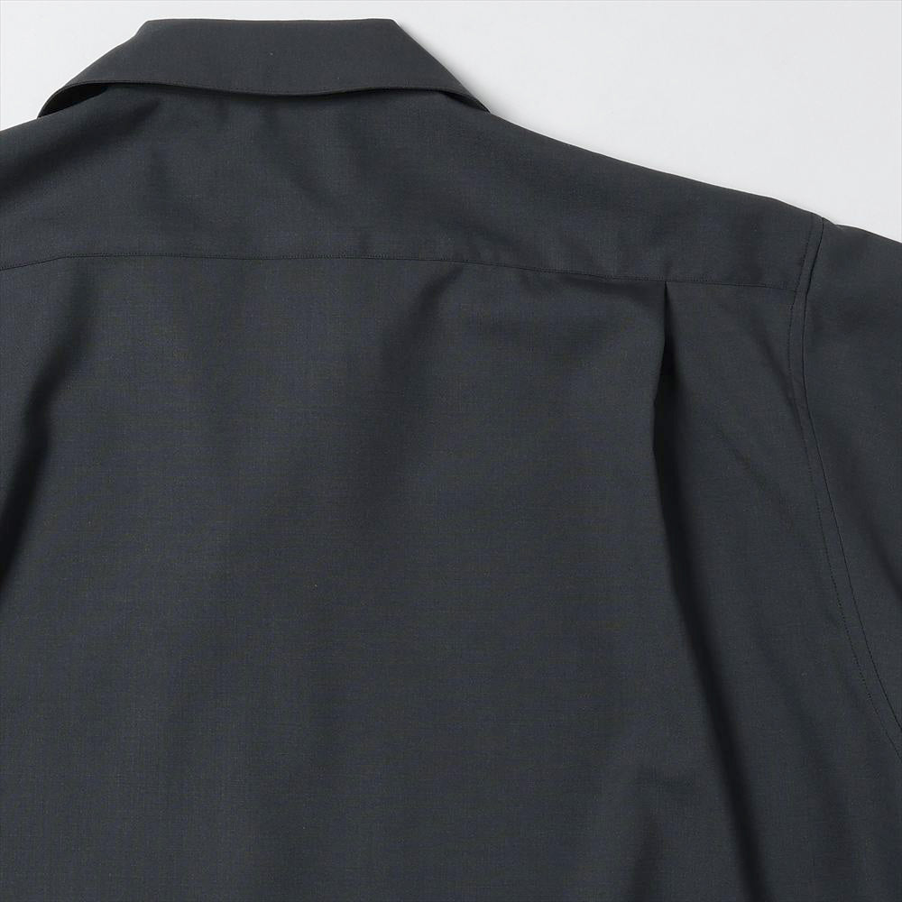 ITALIAN OPEN COLLAR S/S SHIRT ORGANIC WOOL 2/80 TROPICAL