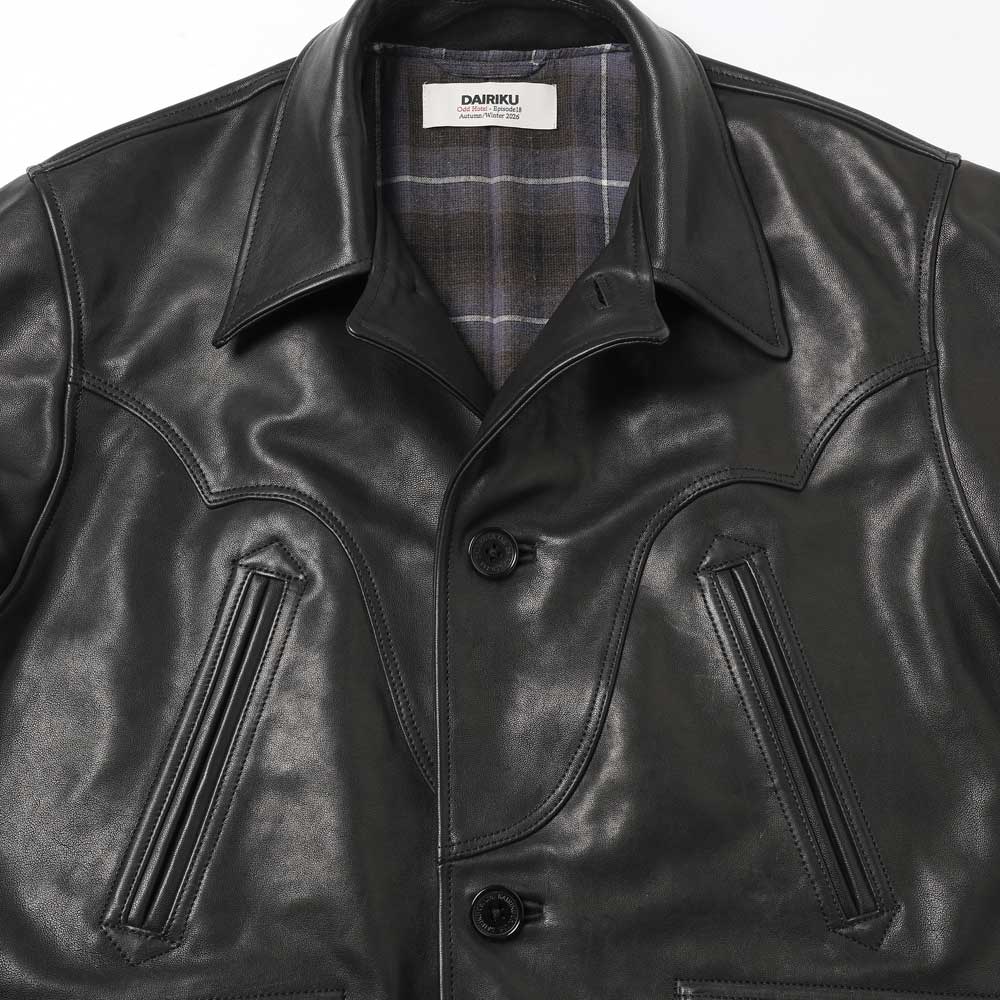 Shinig Collar Leather Jacket