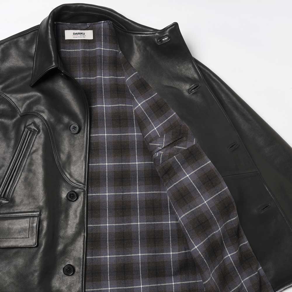 Shinig Collar Leather Jacket
