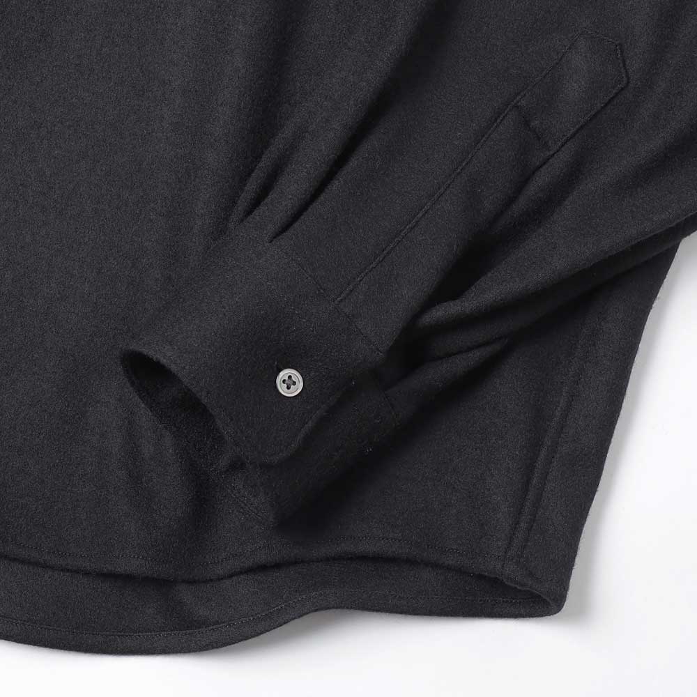 Wool Smooth Flannel Oversized Regular Collar Shirt