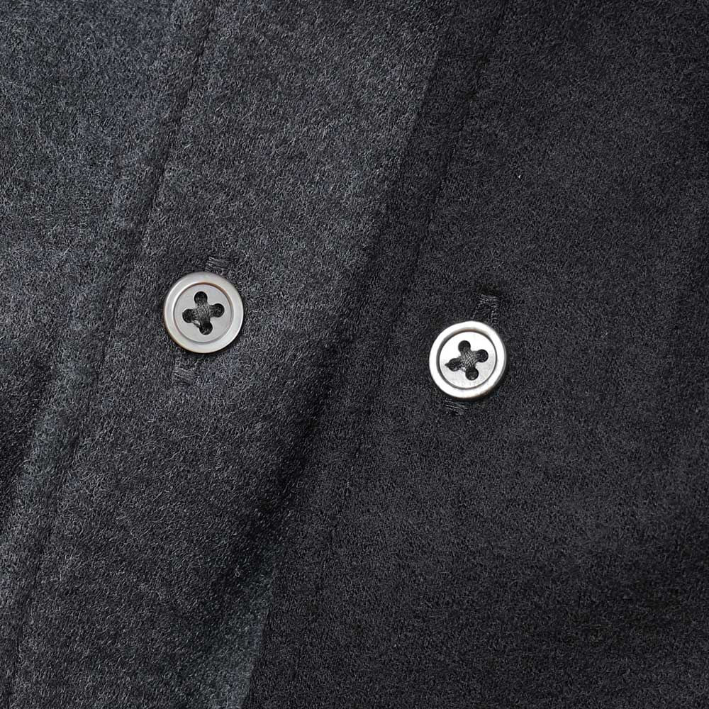 Wool Smooth Flannel Oversized Band Collar Shirt