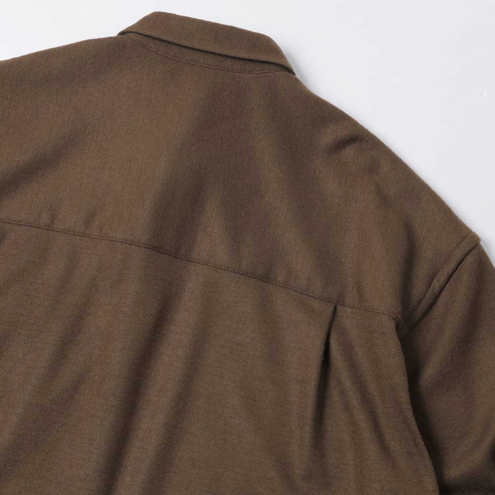 Graphpaper) Wool Smooth Flannel Oversized Regular Collar Shirt