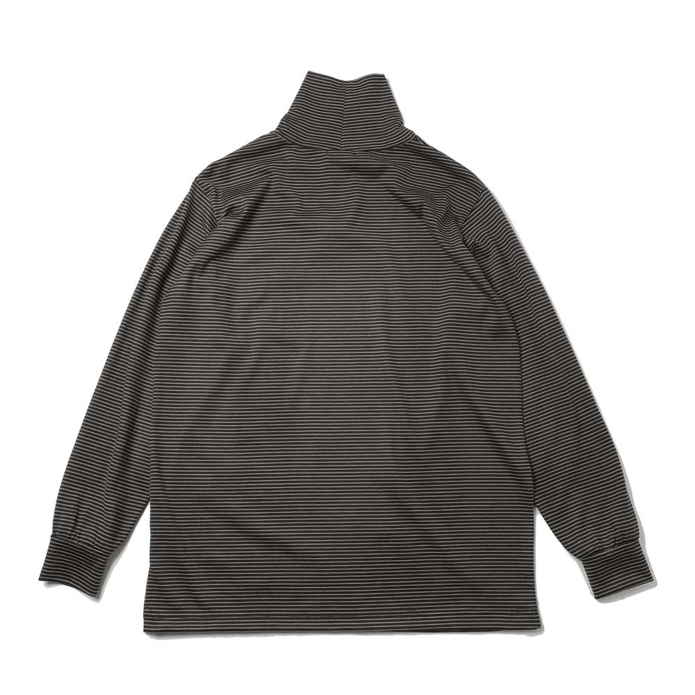 Wool Border Turtleneck(BLACK×BROWN)