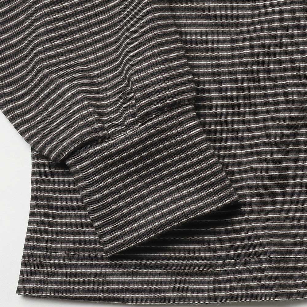Wool Border Turtleneck(BLACK×BROWN)