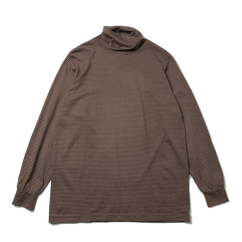 Wool Border Turtleneck(D.BROWN×BROWN)
